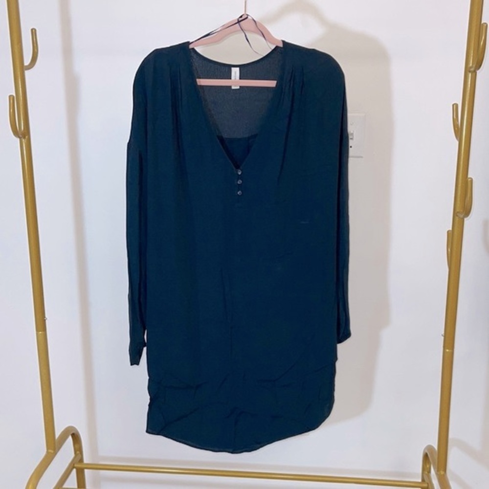 Gentle Fawn Charcoal Midi Shirt Dress XS